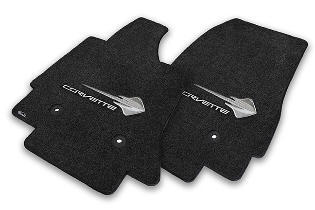 2014 C7 Corvette Stingray Lloyds Ultimat Greystone Floor Mat, Embroidered Stingray Logo